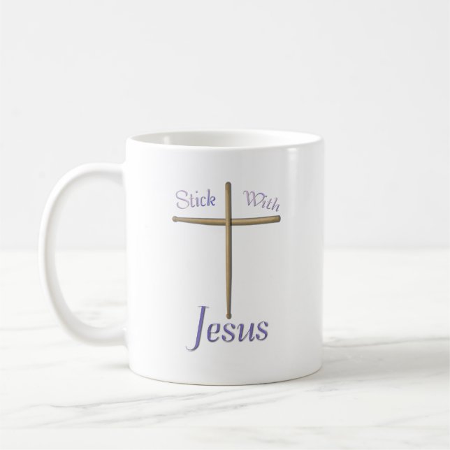 Bleiben Sie mit Jesus Christlich Drummer Kaffeetasse (Links)
