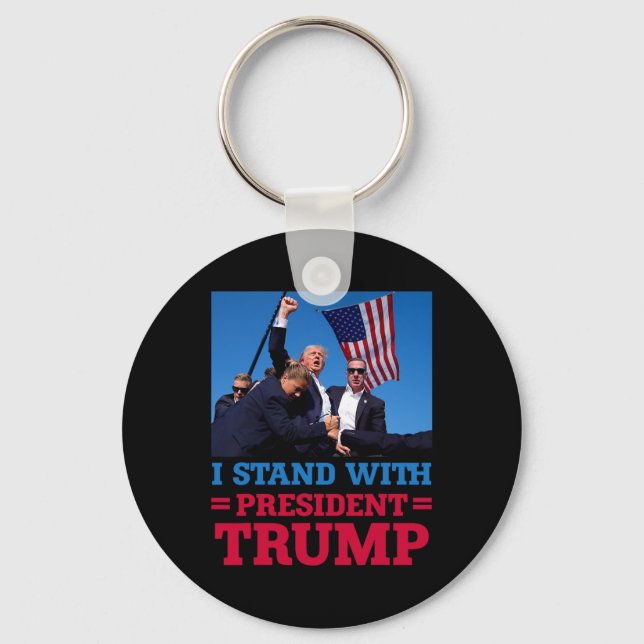 Bleiben Sie mit Präsident Trump, nachdem er schock Schlüsselanhänger (Vorderseite)