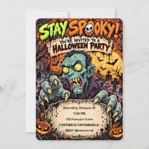🧟♂️🎃 Bleibende Gruselige Halloween-Party-Einlad Einladung
