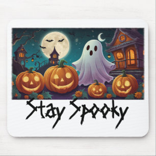 Bleibt gruselig, Halloween-Geister und Kürbisse Mousepad