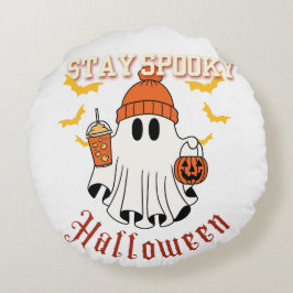 Bleibt spooky Geist Halloween Rundes Kissen