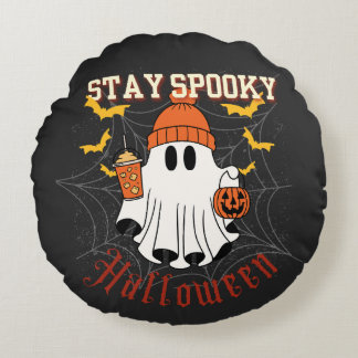 Bleibt spooky Geist Halloween Rundes Kissen