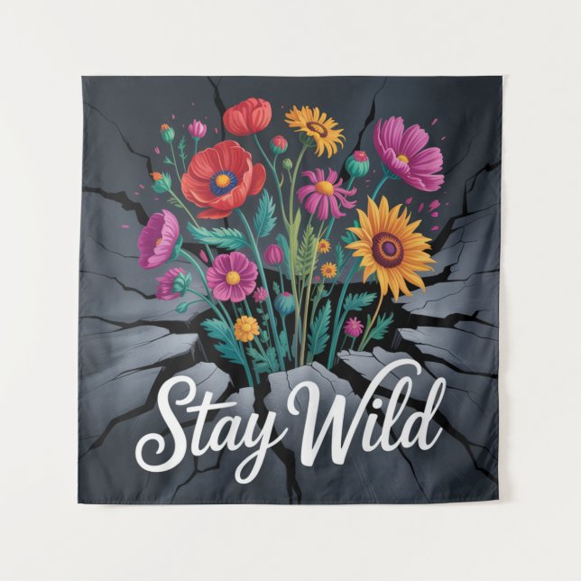Bleibt Wild Wandteppich (Vorderseite)
