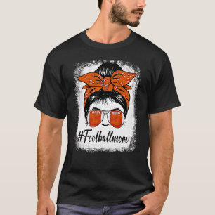 Bleiche Football Mama Leben mit Leopard und Messin T-Shirt