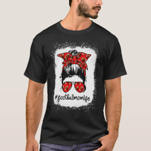 Bleiche Football Mama Leben mit Leopard und Messin T-Shirt