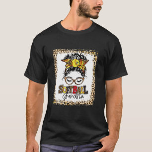 Bleichen Softball Grandma Messy Bun Game Day Mothe T-Shirt