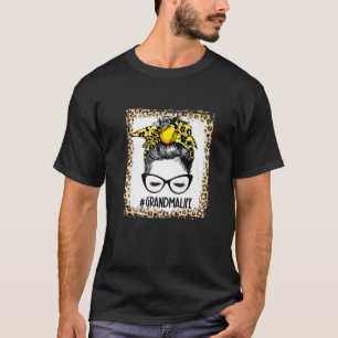 Bleichen Softball Grandma Messy Bun Game Day Mothe T-Shirt