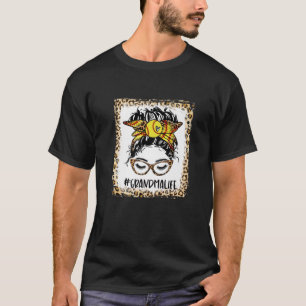 Bleichen Softball Grandma Messy Bun Game Day Mothe T-Shirt