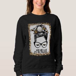 Bleichen Volleyball Meme Messy Bun Game Day Mutter Sweatshirt