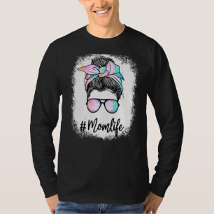 Bleichende Mama Lebensdauer Regenbogen Wasser Farb T-Shirt