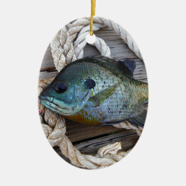 Bleichfische auf Dock und Seil Keramikornament (Vorne)