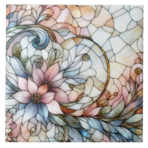 Bleiglas-Blumenmotiv Fliese