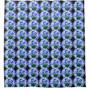Bleiglas-Blumenmuster Duschvorhang