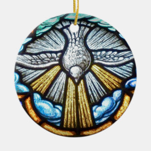 Bleiglasfenster-Tauben-Ornament Keramik Ornament