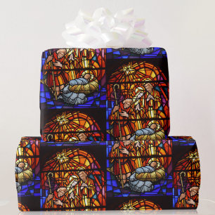 Bleiglasfenster Weihnachtsgeschichte Baby Jesus We Geschenkpapier