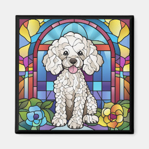 Bleiglass Style Poodle Magnet