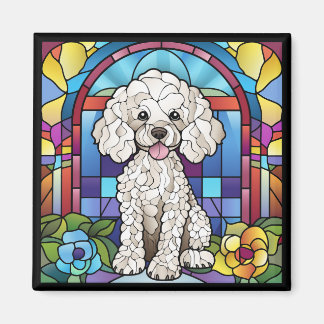 Bleiglass Style Poodle Magnet