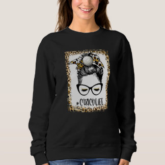 Bleihter Volleyball Coach Girl Messy Bun Game Day Sweatshirt