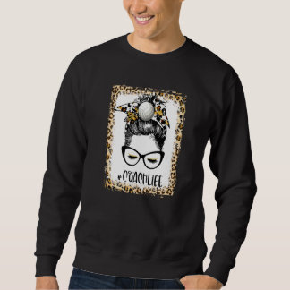 Bleihter Volleyball Coach Girl Messy Bun Game Day Sweatshirt