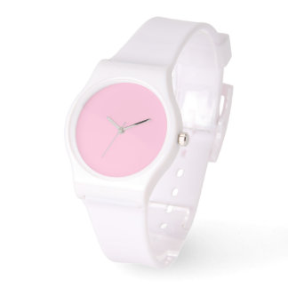 Bleirosa Dial Weiße Silikon Armbanduhr