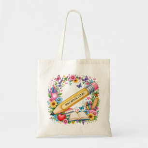 Bleistift Blumen Lehrer Dankeschön Geschenk Tragetasche