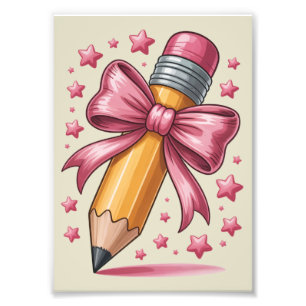 Bleistift-Coquette-Bogen-Lehrerdank-Schule Fotodruck