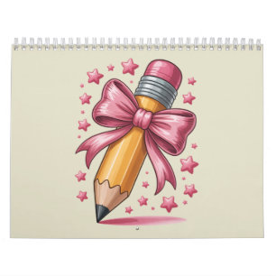 Bleistift-Coquette-Schleife-Lehrerdank-Schule Kalender