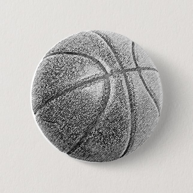 Bleistift-Effekt Basketball Button (Vorderseite)