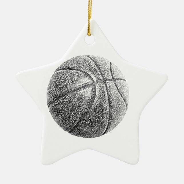 Bleistift-Effekt Basketball Keramikornament (Vorne)