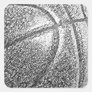 Bleistift-Effekt Basketball Quadratischer Aufkleber