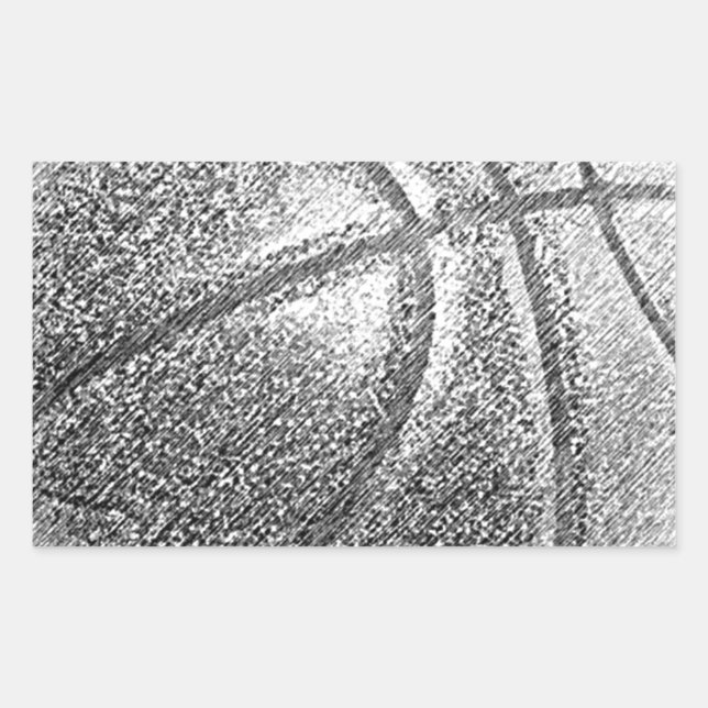 Bleistift-Effekt Basketball Rechteckiger Aufkleber (Vorderseite)