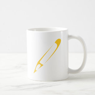 Bleistift für das Logo des Illustrators beim Kaffeetasse