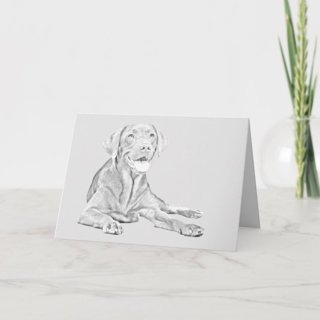 Bleistift Gezeichnet Labrador Retriever Grußkarte Karte (Vorderseite)