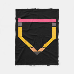 Bleistift Home Plate Baseball Fans Jungen Kinder R Fleecedecke