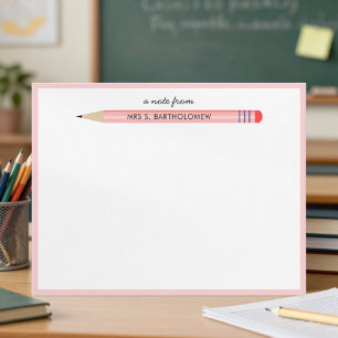 Bleistift-Illustration für personalisierte Lehrer Mitteilungskarte