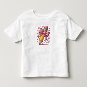 Bleistift Kokette Schleife Lehrer Anerkennung Schu Kleinkind T-shirt