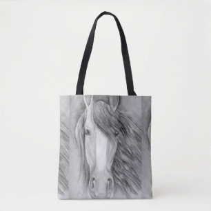 Bleistift-Pferd-Porträtzeichnung Tasche