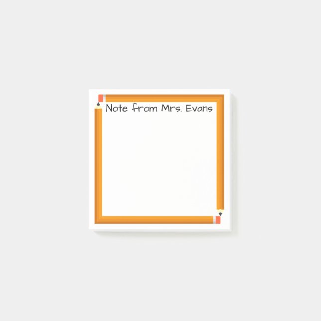 Bleistift-Rahmen Post-it Klebezettel (Vorderseite)