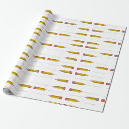 Bleistift-Schrabell auf weiß Geschenkpapier