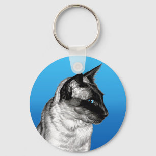 Bleistift siamesisch schlüsselanhänger