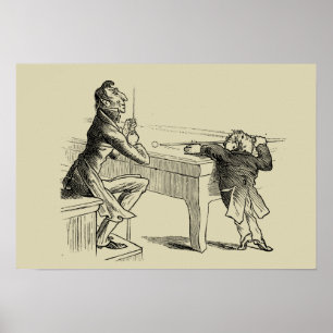 Bleistift-Skizze von zwei Männern, die Pool Poster