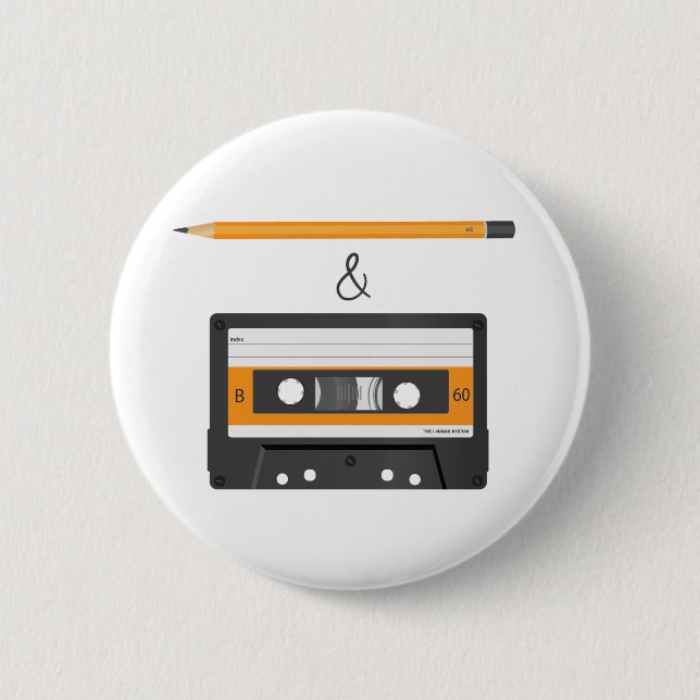 Bleistift und Kompaktkassette Button (Vorderseite)