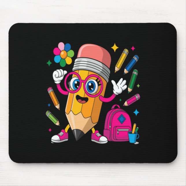 Bleistift Zeichen Lernen Erstellen Mousepad (Vorne)