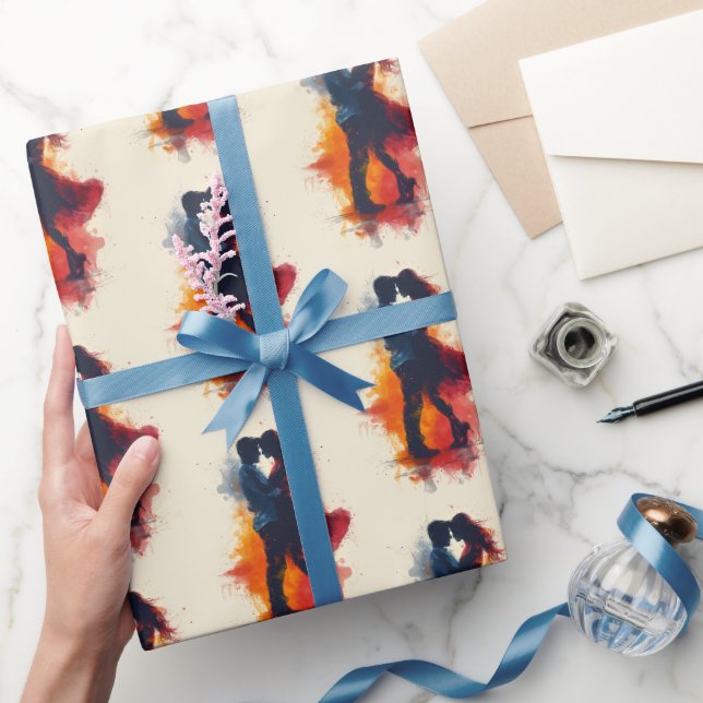 Bleistift Zeichne Valentinstag Geschenkpapier (Schenken)