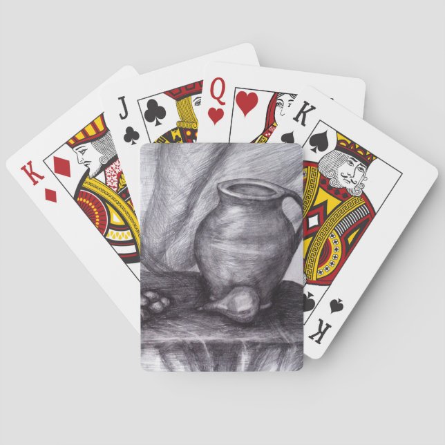 Bleistift Zeichnend Classic Playing Cards Stillleb Spielkarten (Rückseite)