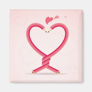 Bleistifte in der Liebe Magnet