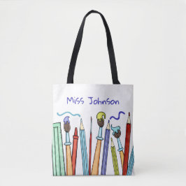 Bleistifte und Pinsel Vielen Dank Lehrer Geschenk Tasche