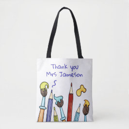 Bleistifte und Pinsel Vielen Dank Lehrer Geschenk Tasche