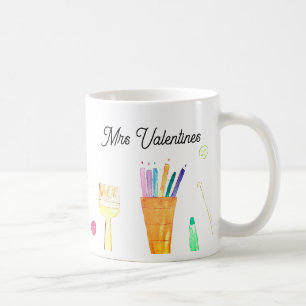 Bleistifte Wasserfarbe Lehrer Schule Süß Modern Kaffeetasse