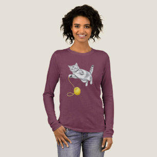 Bleistiftskizze einer spielenden getigerten Katze Tri-Blend Shirt